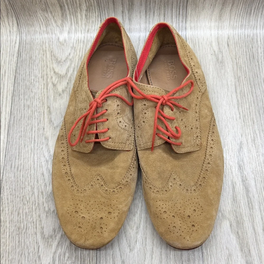 Hugo Boss Tan and Red Men's Shoes